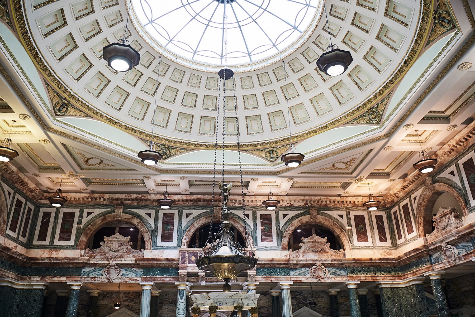 Ceiling and upper view of the Marble Hall, Norwich